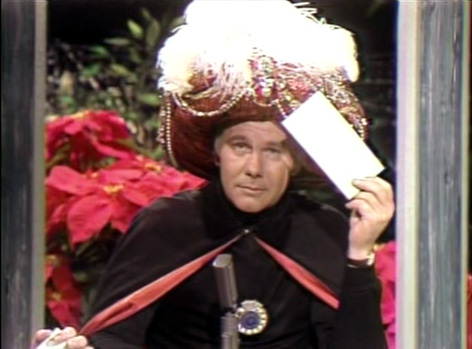 Johnny Carson as Carnac the Magnificent; taken from the January 24, 2005 broadcast of The Tonight Show.